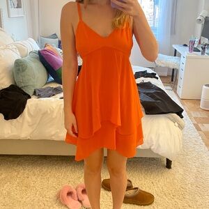 Alice + Olivia Vibrant Orange Mini Dress